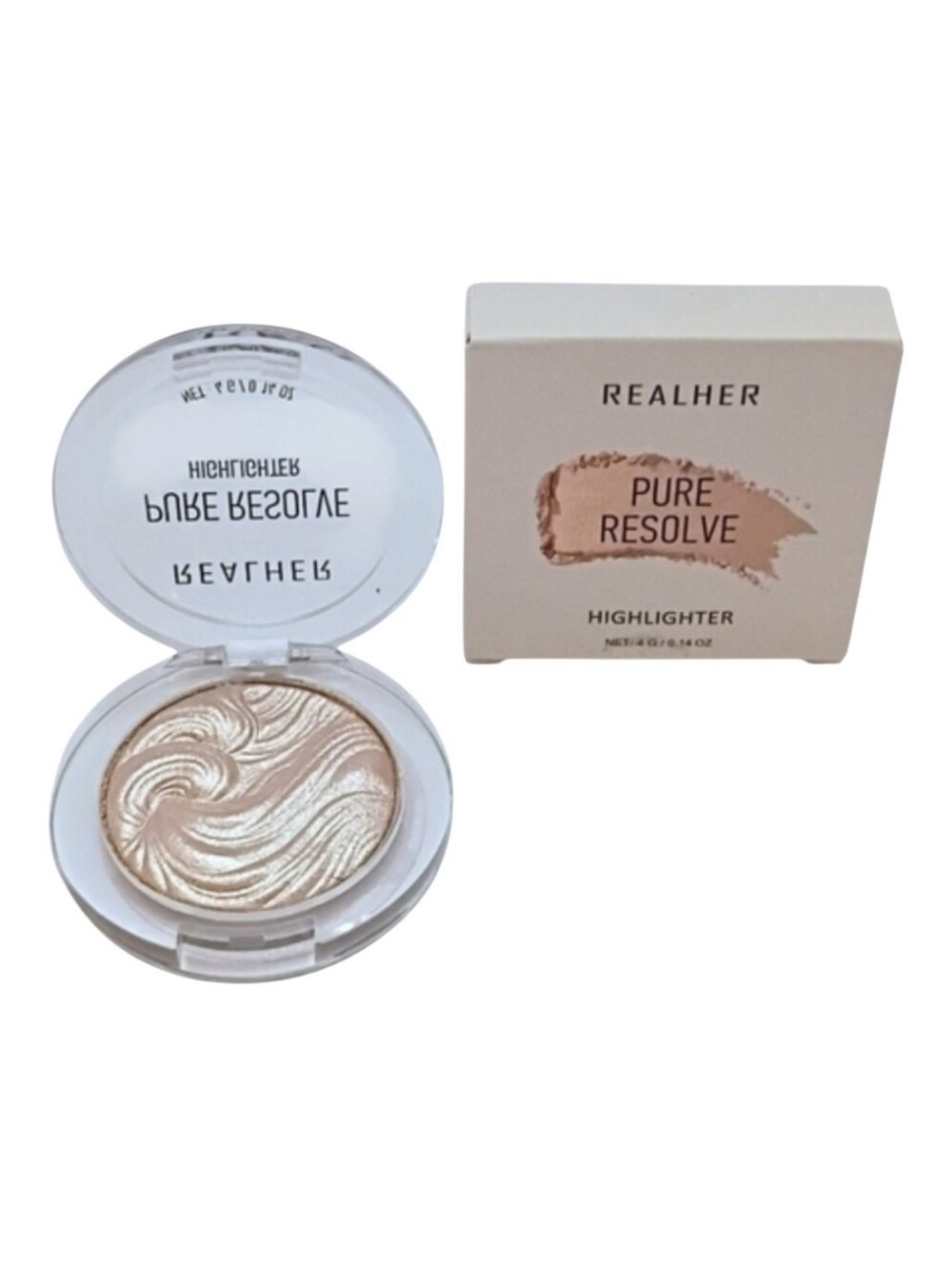 REALHER Pure Resolve Highlighter Champagne 4g Glow Illuminator NEW
